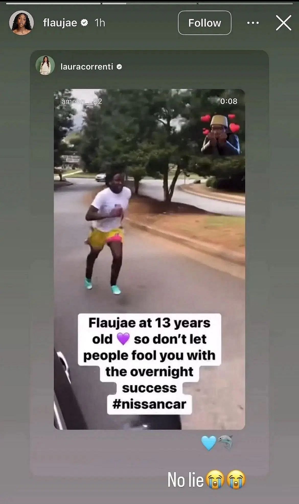 Flau’jae Johnson shares a throwback video